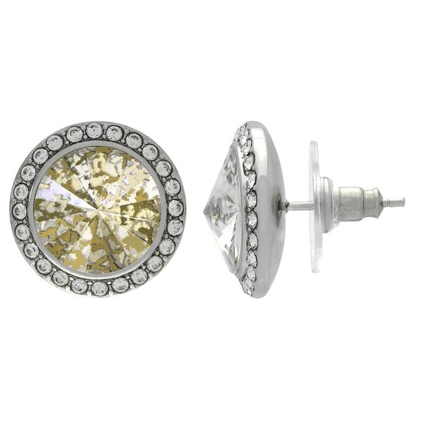Crystalized with Dreamtime Crystal Stud Earrings for Dance Crystal Gold Patina/Crystal 15mm