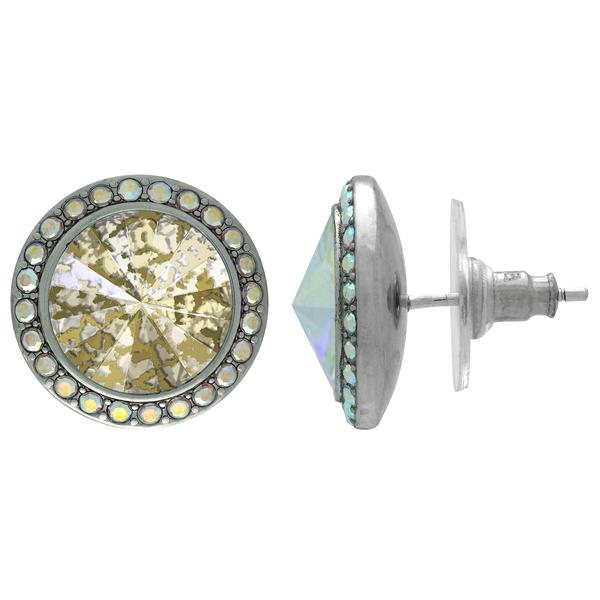 Crystalyzed with Dreamtime Crystal Stud Earrings for Dance Crystal Gold Patina/Crystal AB 13mm