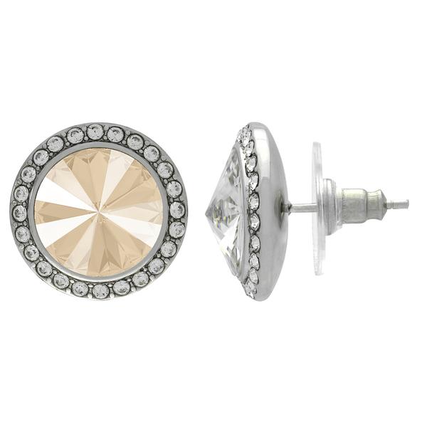 Crystalized with Dreamtime Crystal Stud Earrings for Dance Crystal Ivory Cream/Crystal 19mm