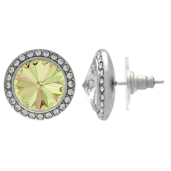 Crystalized with Dreamtime Crystal Stud Earrings for Dance Crystal Luminous Green/Crystal 17mm