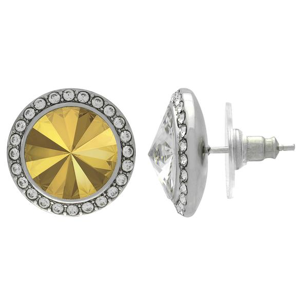 Crystalized with Dreamtime Crystal Stud Earrings for Dance Crystal Metallic Sunshine/Crystal 13mm