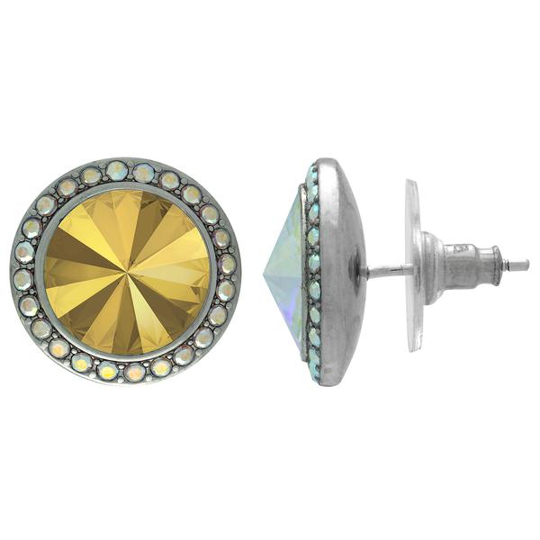 Crystalyzed with Dreamtime Crystal Stud Earrings for Dance Crystal Metallic Sunshine/Crystal AB 15mm