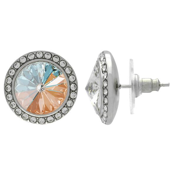 Crystalized with Dreamtime Crystal Stud Earrings for Dance Crystal Peach DeLite/Crystal 19mm