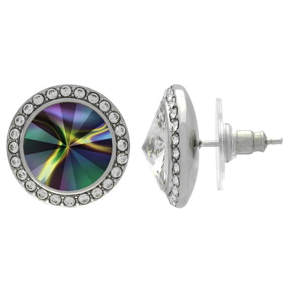 Crystalized with Dreamtime Crystal Stud Earrings for Dance Crystal Rainbow Dark/Crystal 15mm