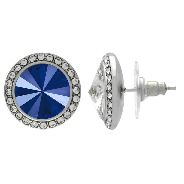 Crystalized with Dreamtime Crystal Stud Earrings for Dance Crystal Royal Blue/Crystal 11mm