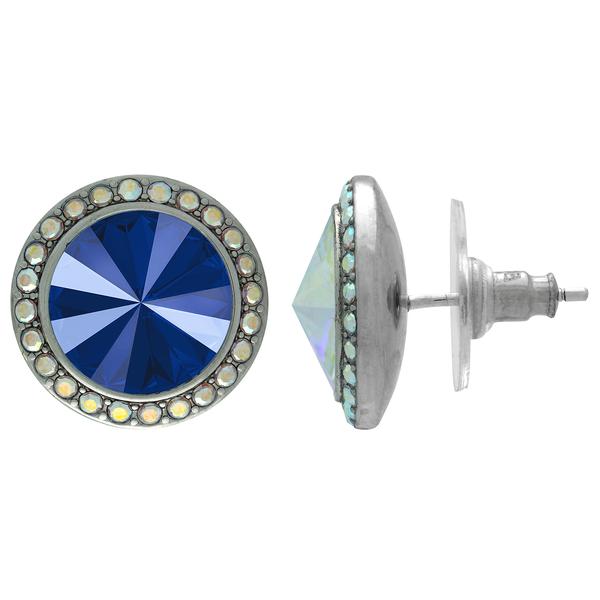 Crystalyzed with Dreamtime Crystal Stud Earrings for Dance Crystal Royal Blue/Crystal AB 11mm