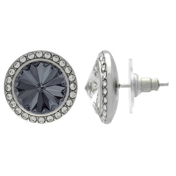 Crystalized with Dreamtime Crystal Stud Earrings for Dance Crystal Silver Night/Crystal 17mm