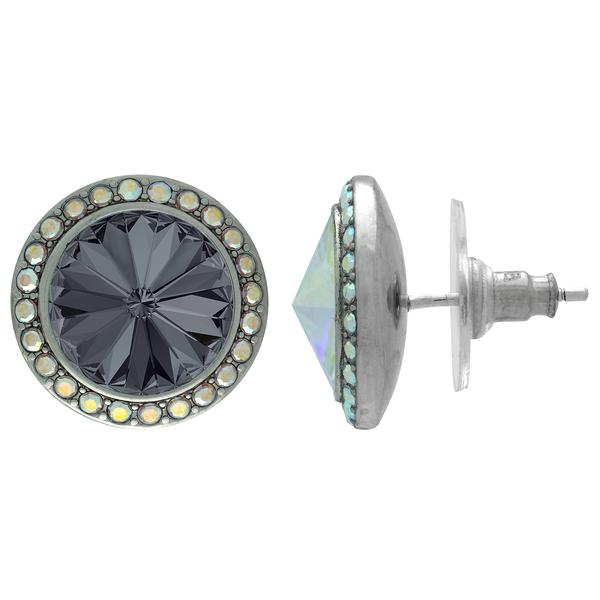 Crystalyzed with Dreamtime Crystal Stud Earrings for Dance Crystal Silver Night/Crystal AB 13mm