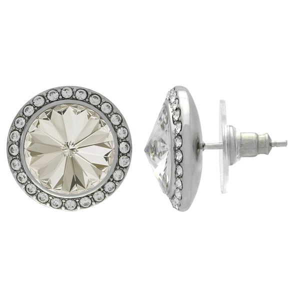Crystalized with Dreamtime Crystal Stud Earrings for Dance Crystal Silver Shade/Crystal 19mm