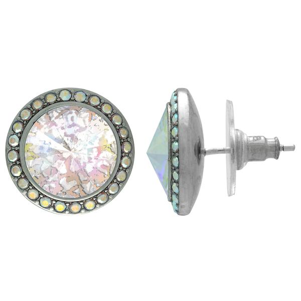 Crystalized with Dreamtime Crystal Stud Earrings for Dance Crystal White Patina/Crystal AB 15mm