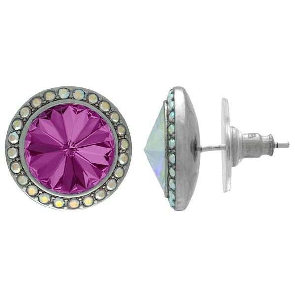 Crystalyzed with Dreamtime Crystal Stud Earrings for Dance Fucshia/Crystal AB 13mm
