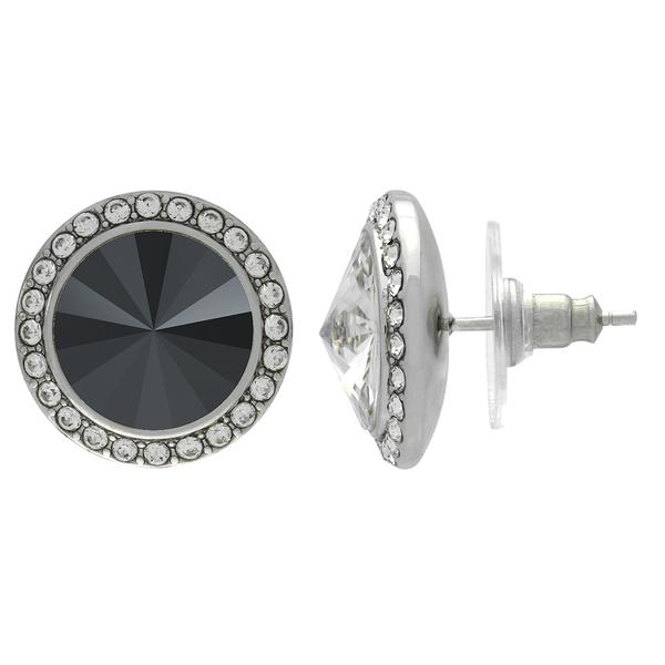 Crystalized with Dreamtime Crystal Stud Earrings for Dance Jet Hematite/Crystal 13mm