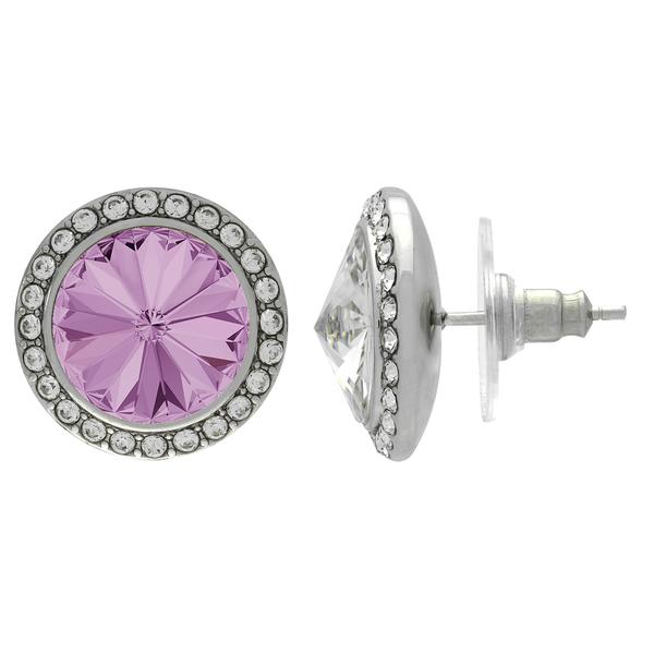 Crystalized with Dreamtime Crystal Stud Earrings for Dance Light Amethyst/Crystal 17mm