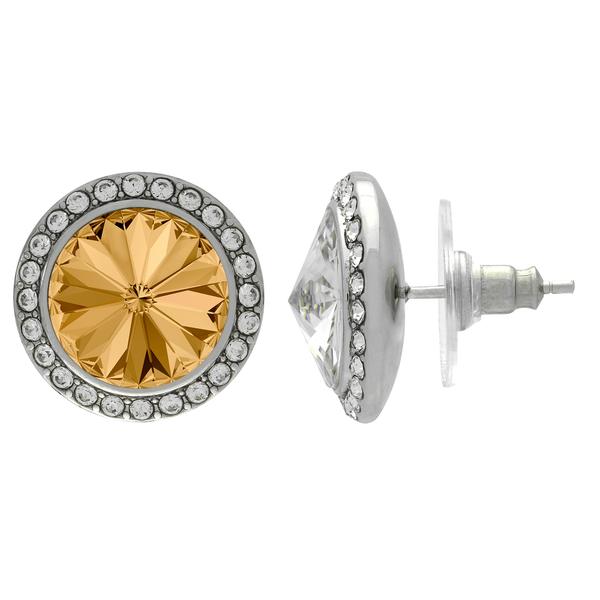 Crystalized with Dreamtime Crystal Stud Earrings for Dance Light Colorado Topaz/Crystal 13mm