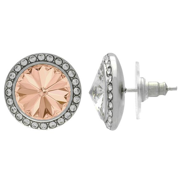 Crystalized with Dreamtime Crystal Stud Earrings for Dance Light Peach/Crystal 17mm