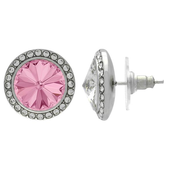 Crystalized with Dreamtime Crystal Stud Earrings for Dance Light Rose/Crystal 13mm