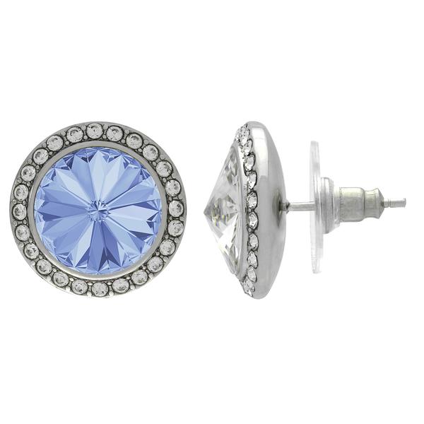 Crystalized with Dreamtime Crystal Stud Earrings for Dance Light Sapphire/Crystal 11mm