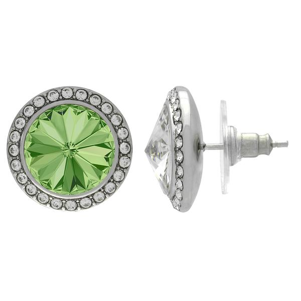 Crystalized with Dreamtime Crystal Stud Earrings for Dance Peridot/Crystal 13mm