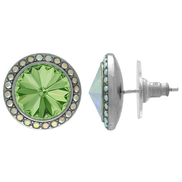 Crystalyzed with Dreamtime Crystal Stud Earrings for Dance Peridot/Crystal AB 13mm