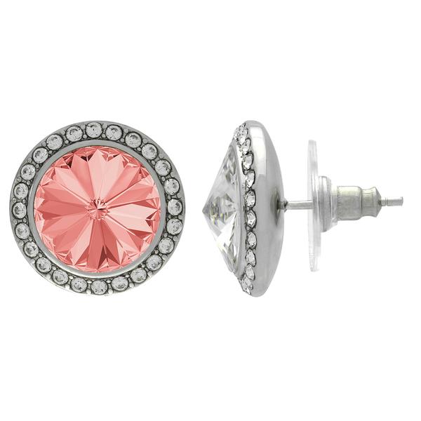 Crystalized with Dreamtime Crystal Stud Earrings for Dance Rose Peach/Crystal 17mm