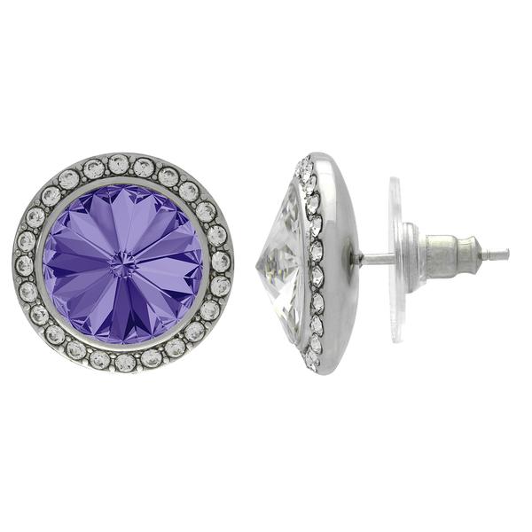 Crystalized with Dreamtime Crystal Stud Earrings for Dance Tanzanite/Crystal 15mm