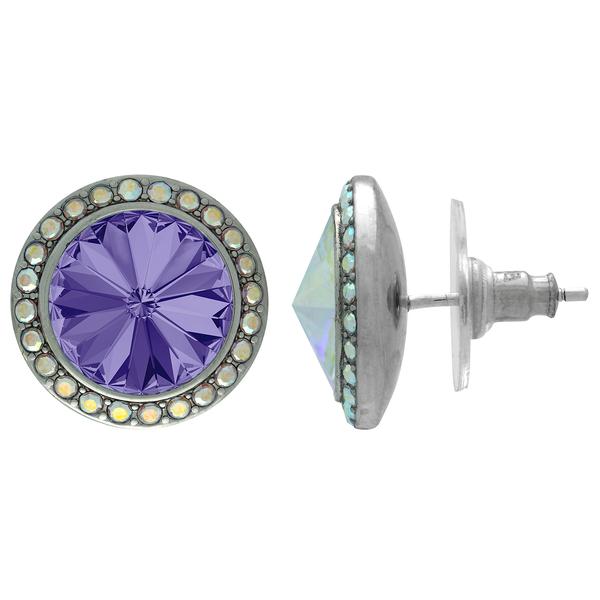 Crystalyzed with Dreamtime Crystal Stud Earrings for Dance Tanzanite/Crystal AB 11mm