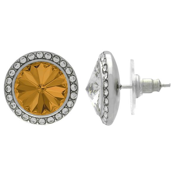 Crystalized with Dreamtime Crystal Stud Earrings for Dance Topaz/Crystal 19mm