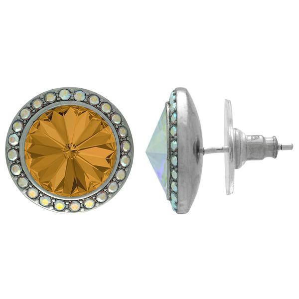 Crystalyzed with Dreamtime Crystal Stud Earrings for Dance Topaz/Crystal AB 13mm