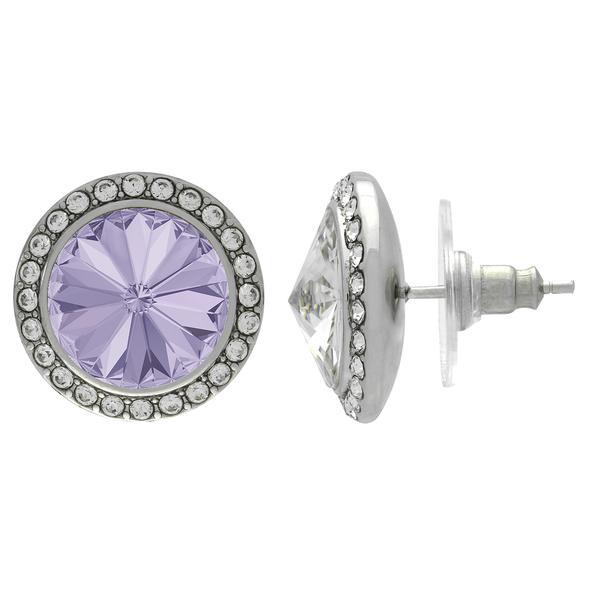 Crystalized with Dreamtime Crystal Stud Earrings for Dance Violet/Crystal 19mm