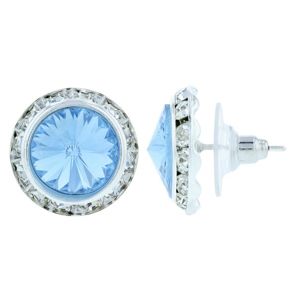 16mm Rondelle with Rivoli Button Earrings