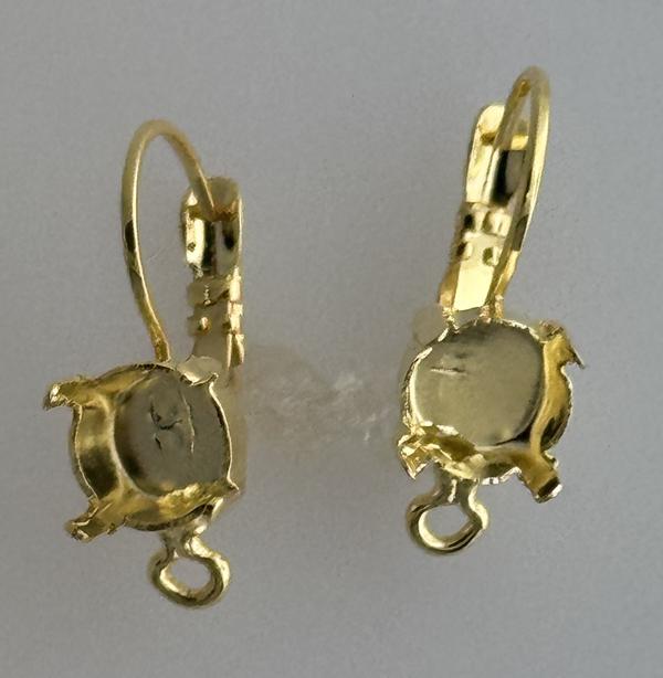 Empty Cup Chain Earrings Hand Set Stones ss39 Lever Back for Dreamtime Crystal 1088 8mm Pair Gold