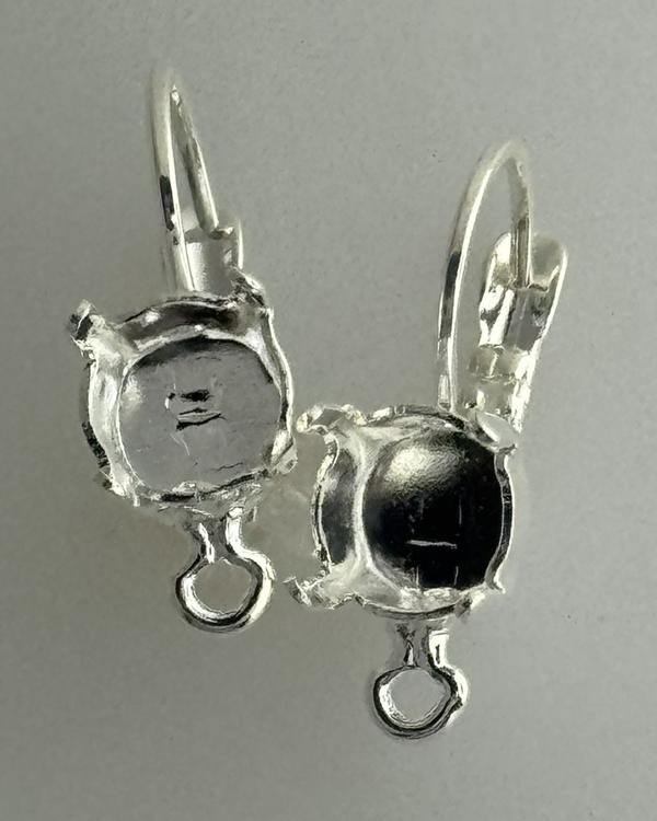 Empty Cup Chain Earrings Hand Set Stones ss39 Lever Back for Dreamtime Crystal 1088 8mm Pair