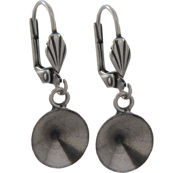 Empty Jewelry Earrings Setting for Dreamtime Crystal 1122 14 mm. Pair.