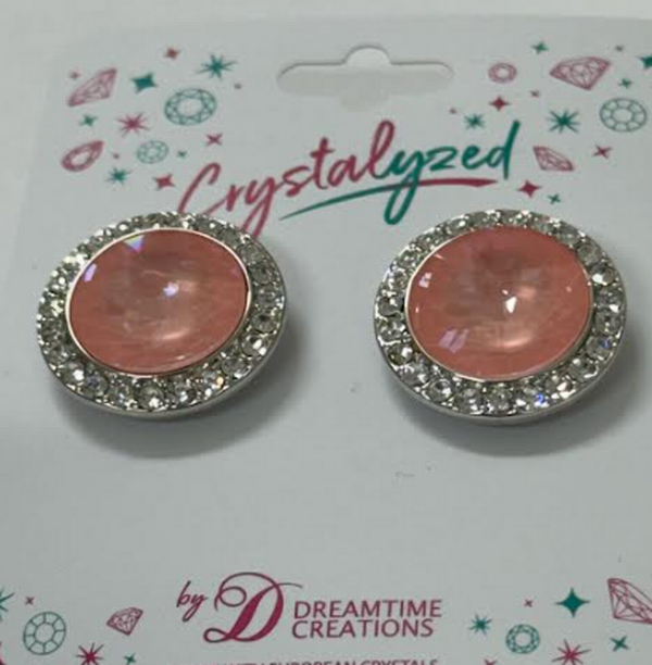 Crystalized with Dreamtime Crystal Stud Earrings for Dance Crystal Flamingo Ignite/Crystal 19mm