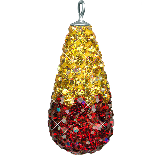 Game Time Bling 11x22mm Teardrop w/Sterling Silver Loop - Siam/Topaz