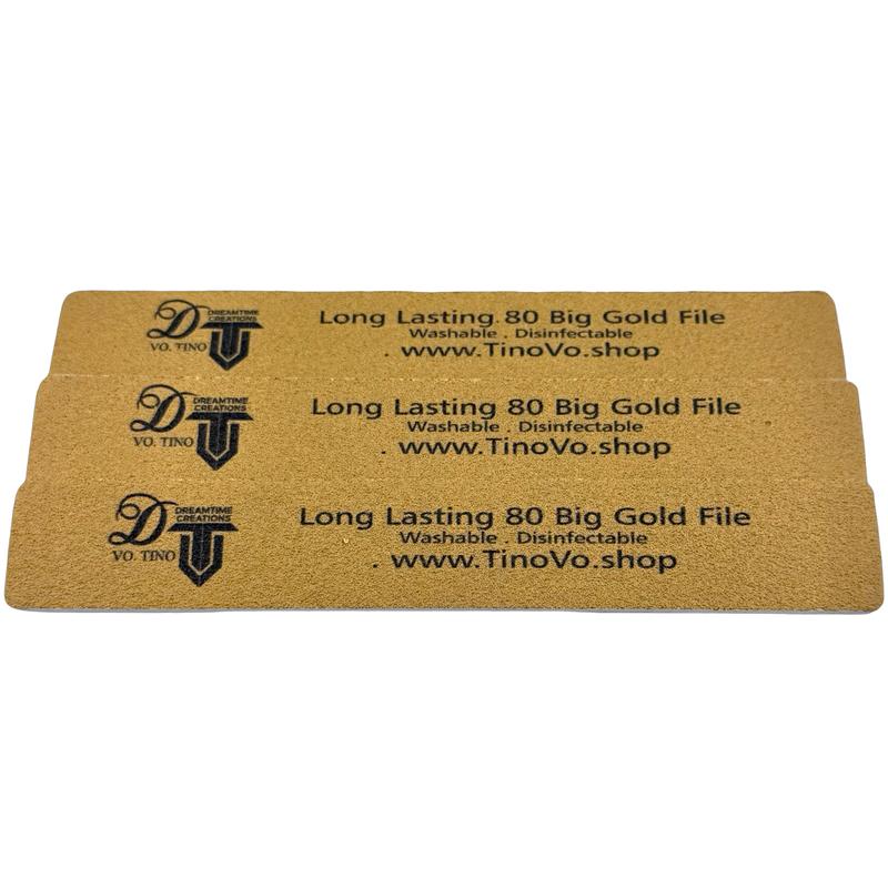 Tino Vo Long Lasting 80 Grit Big Gold Nail File, Package of 3 Files