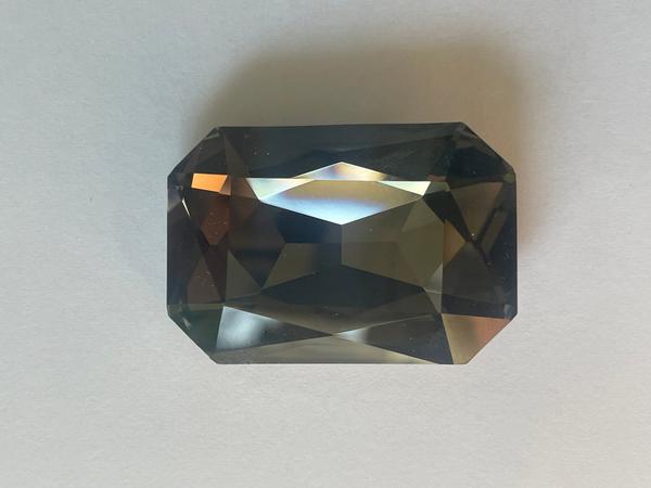 Bling! Crystal Maxi Emerald Cut Faceted Fancy Stone, Black Diamond 37x25mm