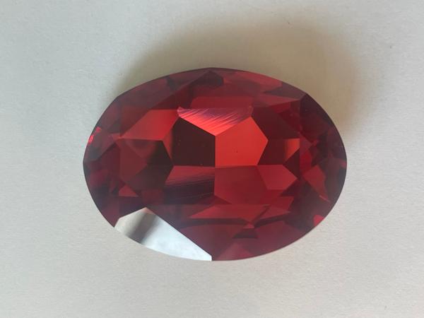Bling! Crystal Oval Faceted Fancy Stone, Rose 39x28 mm