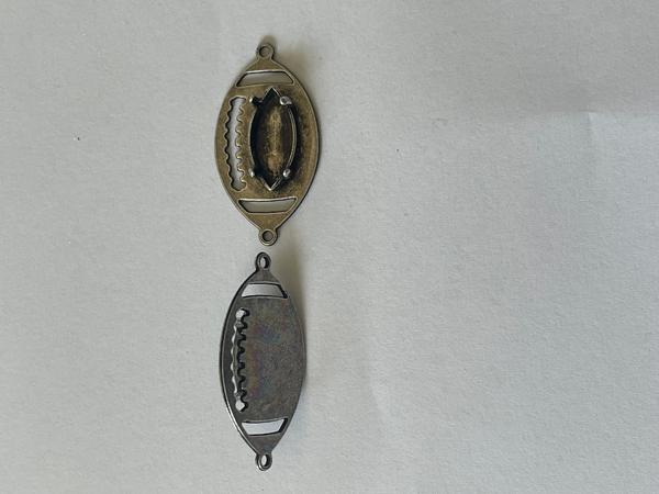 American Football Pendant Base with Navette15-7mm Antique Silver