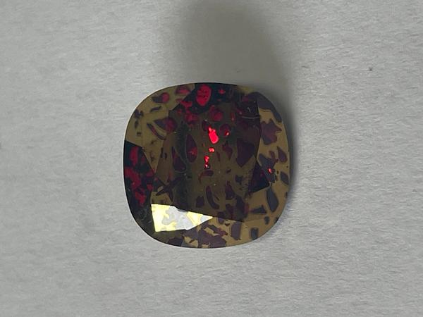 Bling! 4470 Crystal Square Cushion Faceted Fancy Stone, Light Siam Gold Crackle 12mm
