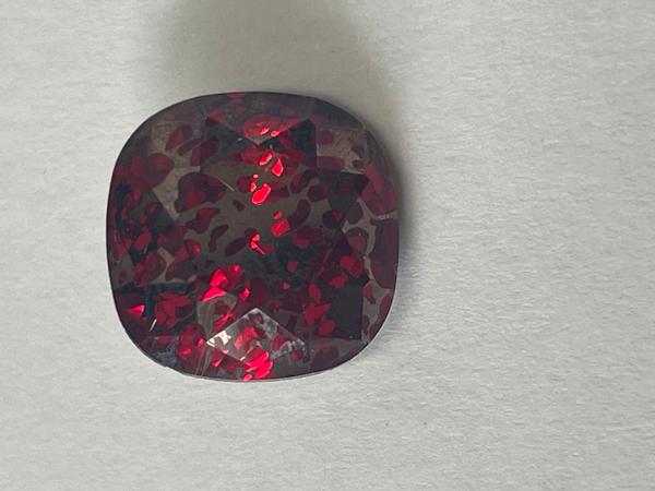 Bling! 4470 Crystal Square Cushion Faceted Fancy Stone, Light Siam Rose Crackle 12mm