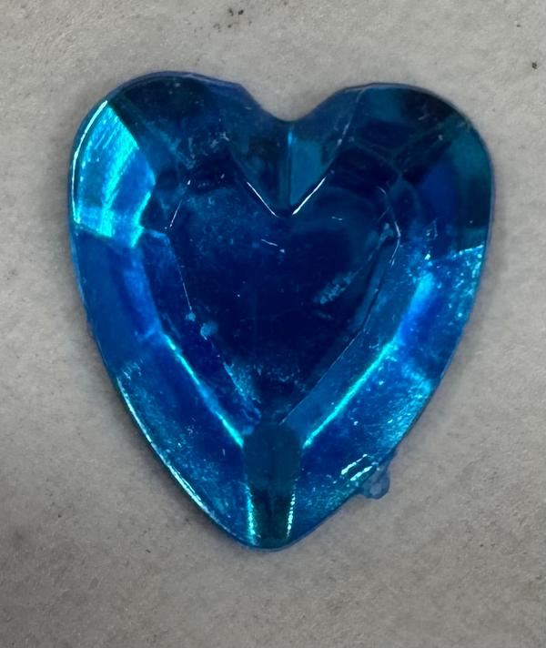 Acrylic Flatback Rhinestones Heart Shaped 15mm Aqua