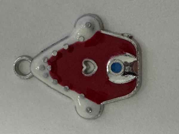 Enameled Gingerbread House Charm Red
