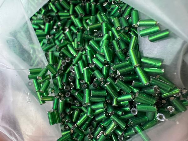 TOHO&trade; Green Bugle Beads 3mm