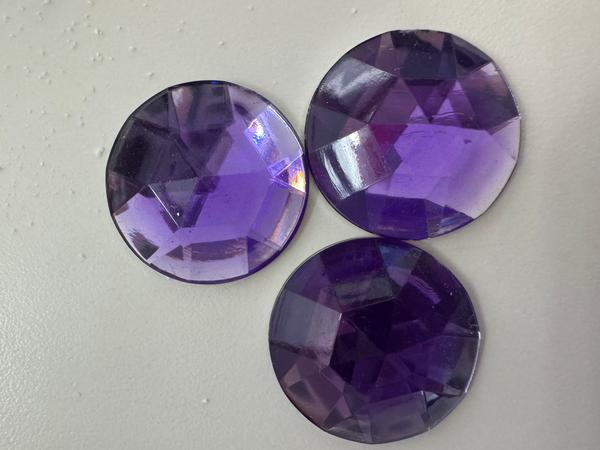 Acrylic (Plexiglas) Flatback Rhinestones Round Faceted 25mm