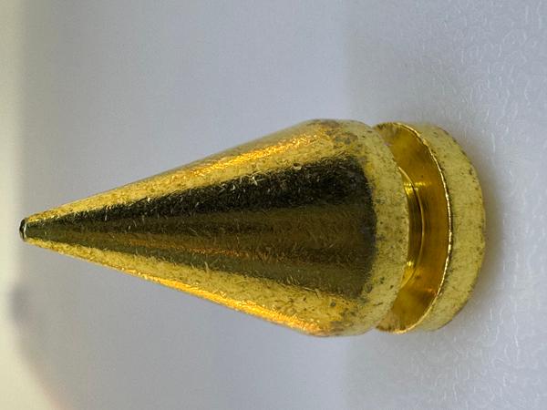 Screw Back Cone Spike 15mm Gold