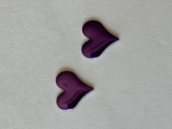 Iron on Nailhead 6mm Hearts Purple