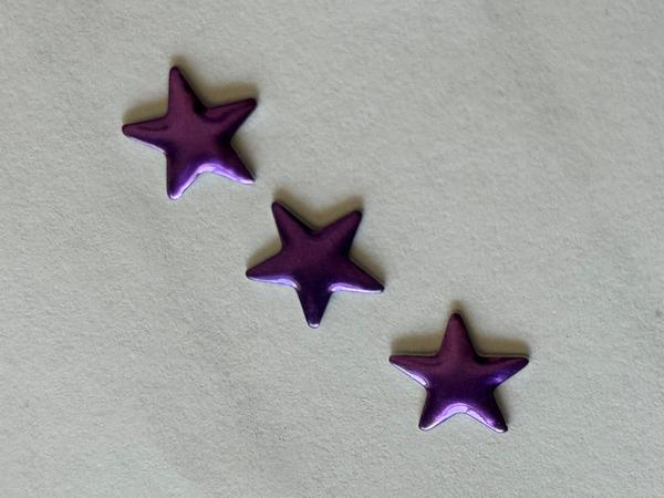 Iron On Star Nailheads 8mm Purple