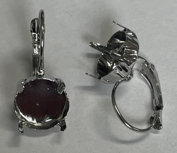 Leverback Empty Earring for Dreamtime Crystal 1122 Imitation Rhodium