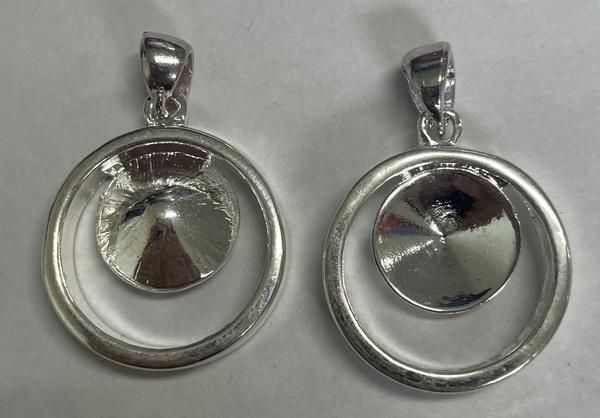 Empty Pendant for Dreamtime Crystal Rhinestones Imitation Rhodium 12mm